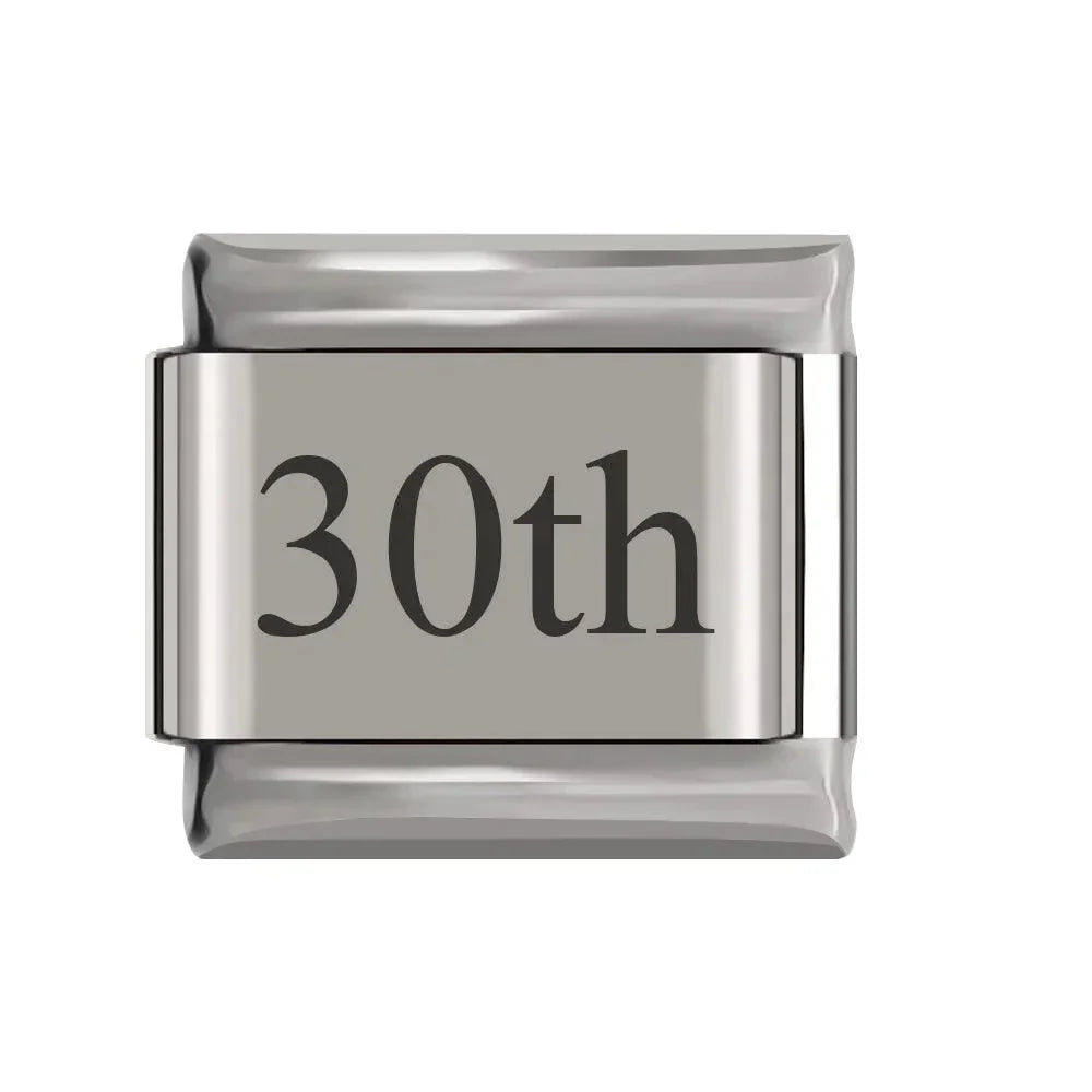 30th, on Silver - Charms Official