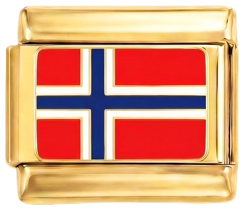 Bandeira da Noruega, em Ouro