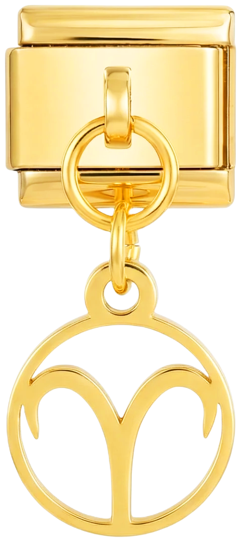 Signo de Carneiro pendurado em dourado