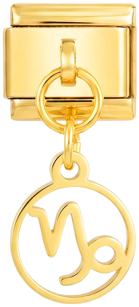 Signo de Capricórnio pendurado em dourado