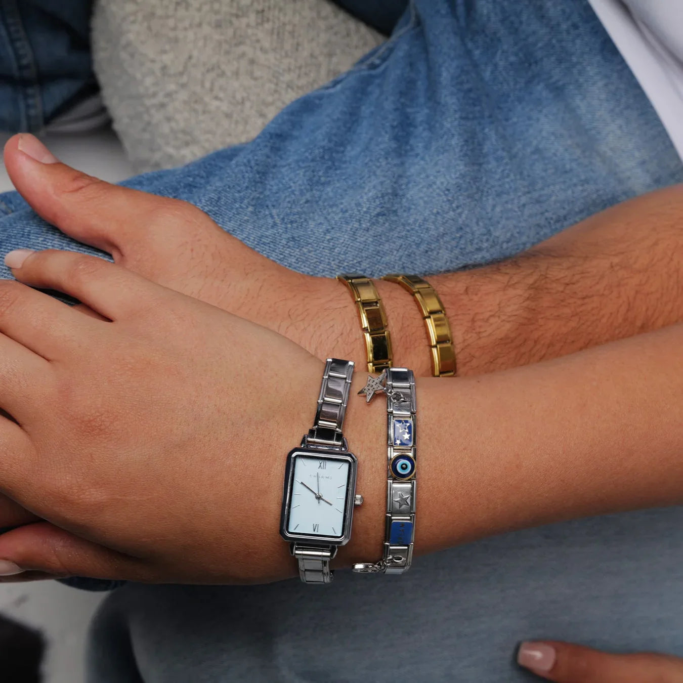 Como – Edição prateada com mostrador azul