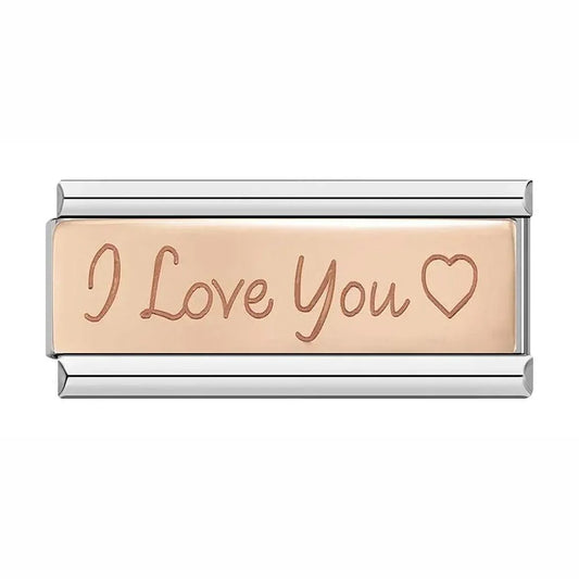 I Love You & Heart, on Silver - Charms Official