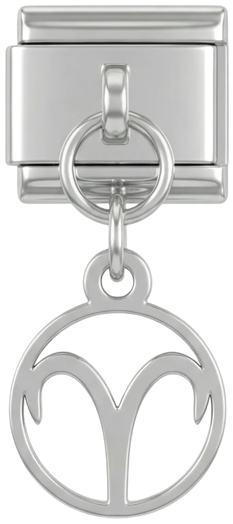 Aries Sign, on Silver - Aries-sign-hanging-on-silver.png
