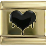Coração Negro Derretido em Ouro