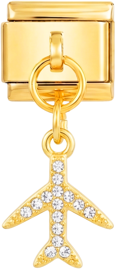 Gold Plane with Stones, on Gold