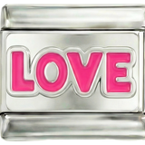 A ADICIONAR - "Love" escrito em rosa sobre prata