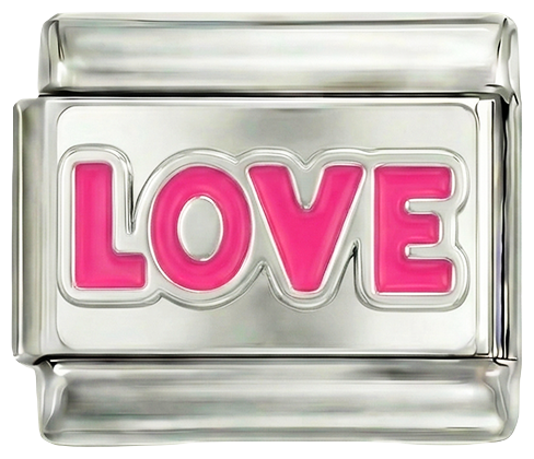 A ADICIONAR - "Love" escrito em rosa sobre prata