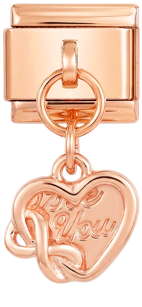 Amo-te até ao infinito em ouro rosa