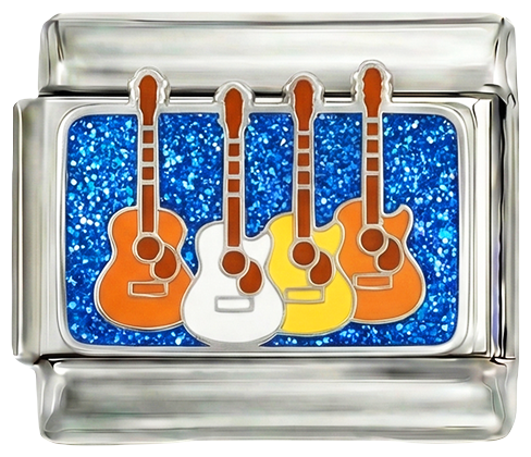 Várias guitarras, sobre prata