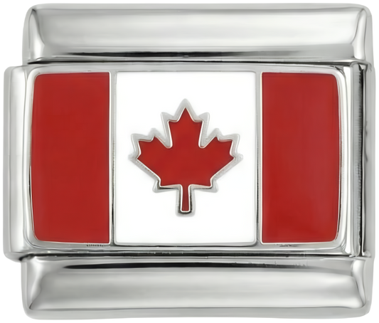 Canada Flag, on Silver
