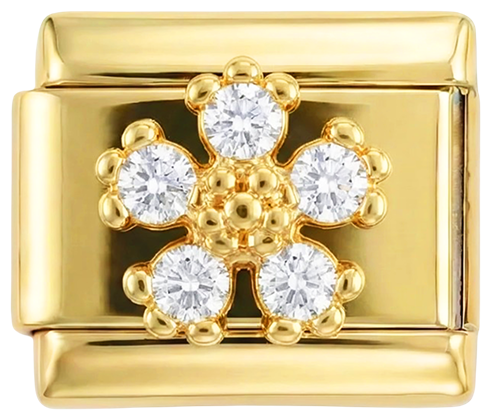 Flower with White Stones on Gold - flower-with-white-stones-on-gold.png