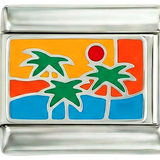Island with Palm Trees by Sea on Silver - island-with-palm-trees-by-sea-on-silver.png