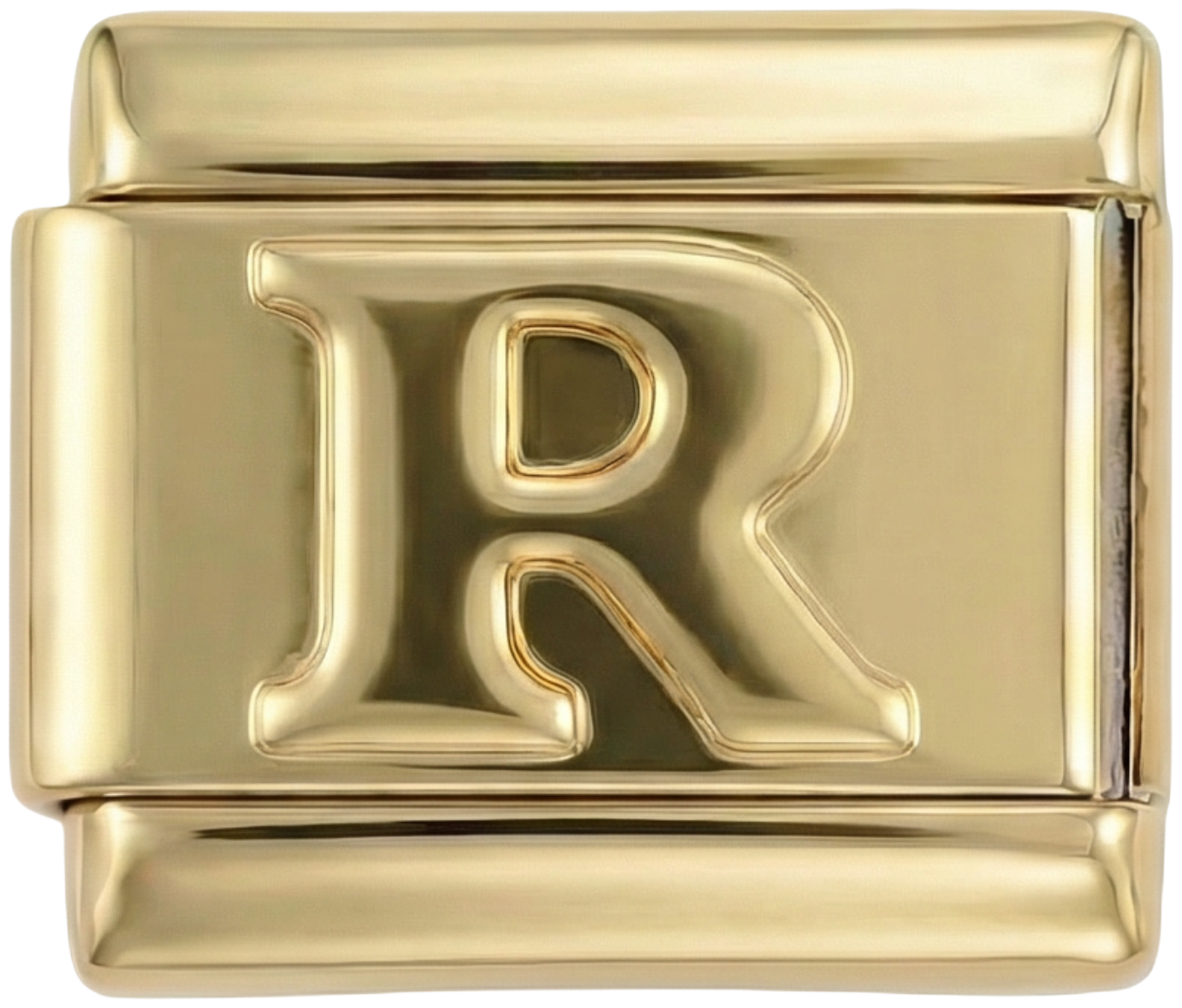 Letter R in Gold, on Gold