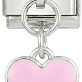 Pink Heart Hanging on Silver - pink-heart-hanging-on-silver.png
