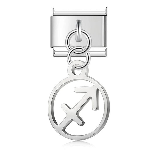 Sagittarius Sign, on Silver - Charms Official