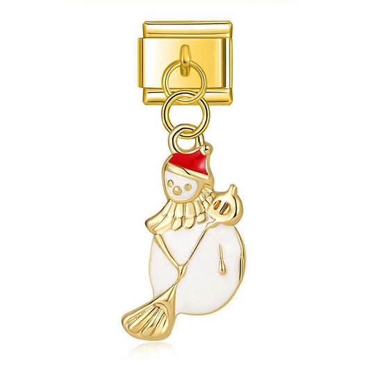 Snowman, White and Gold, and His Red Hat - Charms Official